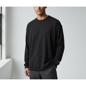 Lynx XXL Black Ribbed Long Sleeve Crew Neck Top